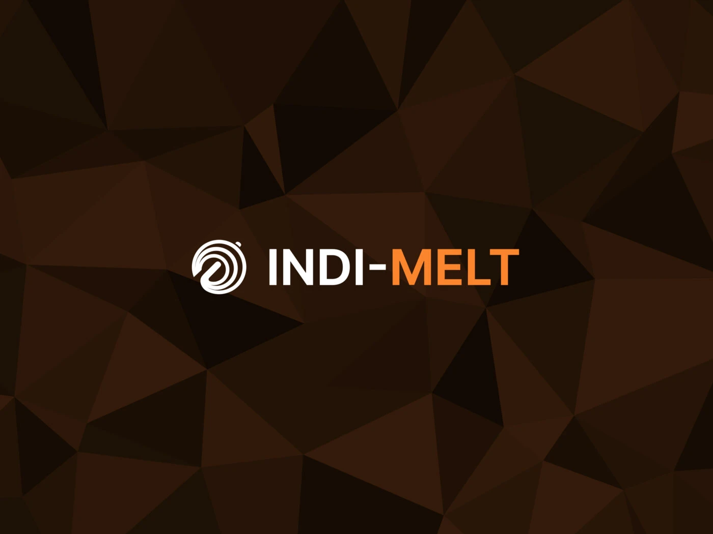 Logo von INDI-MELT. Das Logo besteht aus einem abstrakten Schmelzofen, der in einem modernen Stil dargestellt ist. Die Farben sind warm und spiegeln die Wärme des Schmelzprozesses wider.