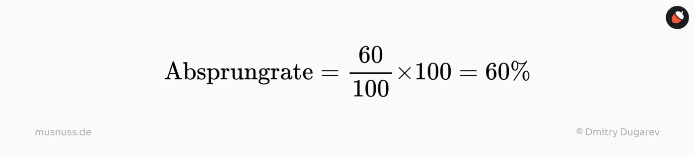 Absprungrate = (60 / 100) × 100 = 60%